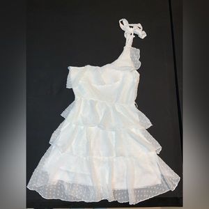 Shein White One Shoulder Dress Medium